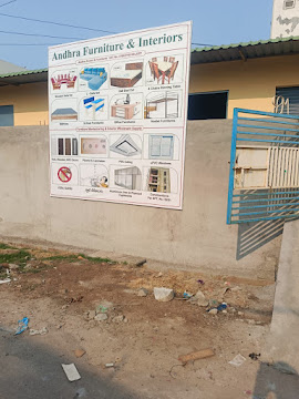 Andhra Furniture and Interiors workshop master display board in Vijayawada